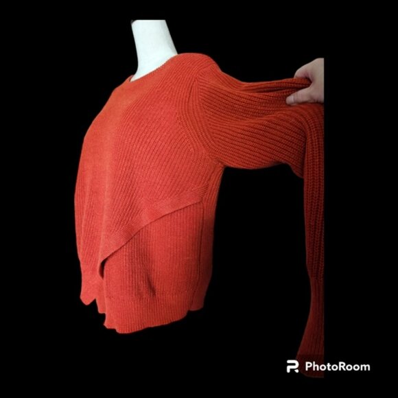 Banana Republic Wool Blend Pumpkin/Rust Orange Lagenlook Sweater size XL EUC - Picture 4 of 9